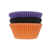 Capsules pour cupcake orange, noir et lilas - Maison de Marie - 75 pcs.