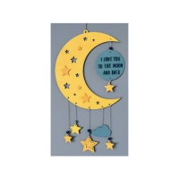 Kit lune en bois avec étoiles mobiles - Artemio - 19 pcs.