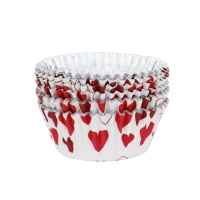 Caissettes à cupcakes pour coeurs avec intérieur en alu - PME - 30 pcs.