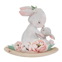Centre de table avec un lapin de 11,5 x 2,5 x 13 cm