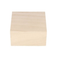 Boîte carrée en bois de 10 x 5,3 cm avec charnières
