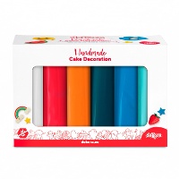 Ensemble de pâte à sucre de 6 couleurs mission spatiale de 600 gr - Dekora