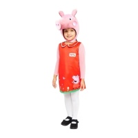 Costume Peppa Pig avec tête d'enfant