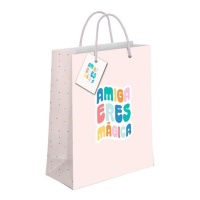 Sac cadeau Amiga eres mágica 32 x 26 x 10 cm - 1 pc.