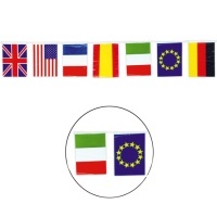Bannière avec drapeaux internationaux 20 x 30 cm - 50 m