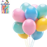 Ballons en latex de 23 cm de couleurs pastel assorties - 10 unités