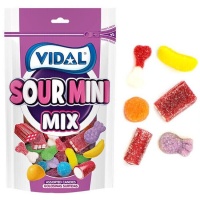 Sachet de mini gommes acidulées - Mélange de mini gommes acidulées - Vidal - 180 gr