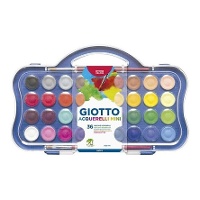 Boîte d'aquarelles 36 couleurs avec 2 pinceaux - Giotto