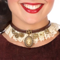 Collier camée steampunk