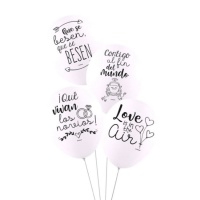 Ballons de mariage en latex blanc 30 cm - 8 unités