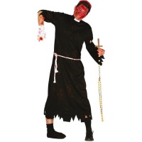 Costume de prêtre zombie sanglant pour hommes