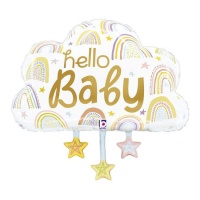 Ballon nuage Hello baby 27 x 25 cm