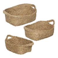 Paniers allongés en fibres naturelles - 3 pcs.