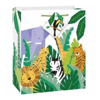 Sac cadeau Safari Animaux 23 x 17,8 x 10,5 cm - 1 pc.