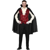 Costume de comte-vampire noir et rouge pour hommes