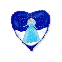 Ballon Princesse des neiges coeur blond 45 cm - Conver Party