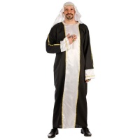 Costume de cheikh noir et blanc pour hommes
