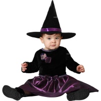 Costume de sorcière violet avec patchs pour bébé fille