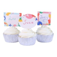 Capsules pour cupcakes et pics personnalisables - PME - 48 pcs.