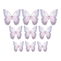 Gaufrettes papillon métalliques éthérées - Crystal Candy - 22 unités