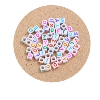 Perles lettres blanches 0.50 cm - 60 pcs.
