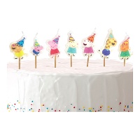 Bougies en formes de Peppa Pig de 2,4 à 5,4 cm - 7 unités