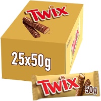Twix de chocolat au lait et caramel de 50 g - 25 unités