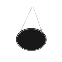 Tableau noir ovale suspendu de 15 x 20 cm