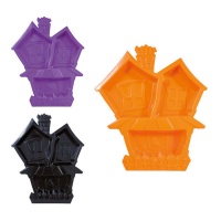 Plateau de la maison d'Halloween couleurs assorties 32 x 26 cm