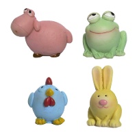 Figurines pour gâteau des rois en forme d'animaux colorés de 3 cm - 50 unités