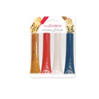 Set de stylos de décoration de Noël au goût de chocolat 25 gr - Scrapcooking - 4 pcs.