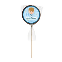 Sucette chocolatée assortie Communion enfant 35 gr - 1 pièce