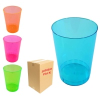 Gobelets en plastique larges de 370 ml de couleur néon - 192 pièces.