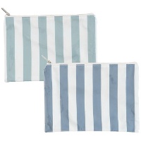 Trousse à rayures bleues de 28 x 21 cm - 1 unité