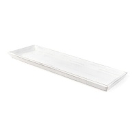 Plateau décoratif rectangulaire en blanc décapé 56 cm - DCasa