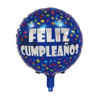 Ballon d'anniversaire avec confettis 45 cm