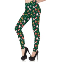 Legging de Noël vert avec le Père Noël