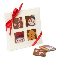 Bonhomme de neige Chocolats de Noël dans une boîte de 4 chocolats assortis - 1 pc.