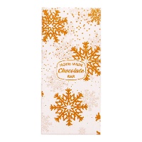 Boîte pour tablette de chocolat aux flocons dorés de 16 x 7,5 x 2,5 cm - 5 unités
