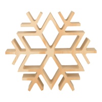 Figurine flocon de neige en bois 17 x 20 x 4 cm - 1 pc.