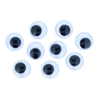 Yeux ronds noirs mobiles de 2 cm - Innspiro - 24 pcs.