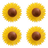 Fleurs gaufrées tournesol 4,5 cm - Dekora - 150 unités