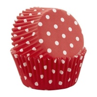 Capsules à cupcake rouges à pois blancs 5 cm - Wilton - 75 pcs.