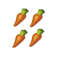 Figurines de carottes en chocolat blanc 2D - Dekora - 90 unités