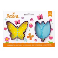 Découpeur de papillons et de tulipes - Décorer - 2 unités