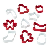 Découpoirs de Noël rouges et blancs - Wilton - 10 pcs.