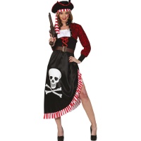Costume de pirate avec crâne pour femmes