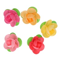 Galettes de camélias colorés de 4 cm - FunCakes - 5 unités