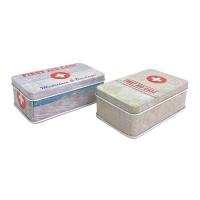 Boîte métallique de 11,5 x 6,5 x 4 cm pour kit de premiers secours assortis