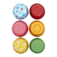Capsules à cupcake 5 cm de couleurs et motifs assortis - Wilton - 300 pcs.